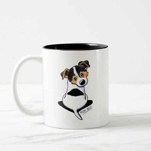 Tricolor Jack Russell Terrier Zweifarbige Tasse (Links)