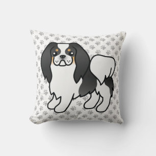 Tricolor Japan-Chin-Cartoon-Hund & Pfoten Kissen