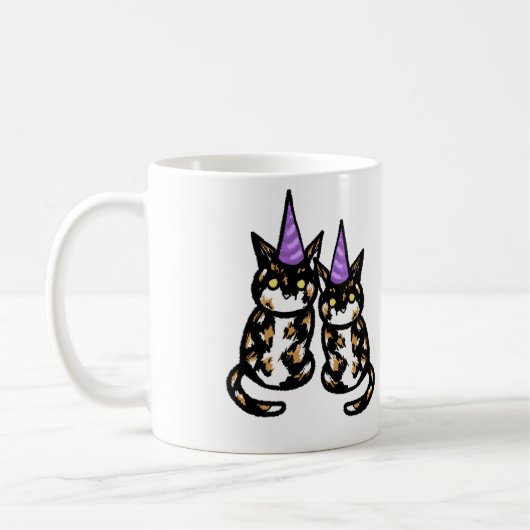 Tricolor-Katze-Feier-Tasse Kaffeetasse (Links)