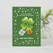 Tricolor Kleeblatts St. Patrick's Day Party Einladung (Stehend Vorderseite)