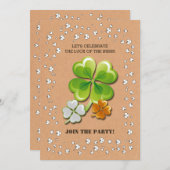 Tricolor Kleeblatts St. Patrick's Day Party Einladung (Vorne/Hinten)