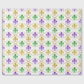 TriColor Lilie Mardi Gras Harlequin Diamond Geschenkpapier (Flach)