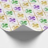 TriColor Lilie Mardi Gras Harlequin Diamond Geschenkpapier (Ecke)