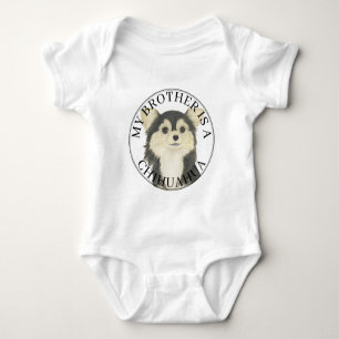 Tricolor Long Haired Chihuahua Big Brother Baby Strampler