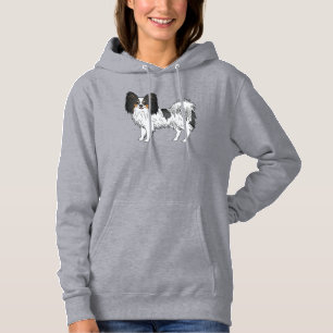 Tricolor Papillon Adorable Toy Breed Cartoon Dog Hoodie