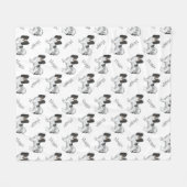 Tricolor Papillon Cartoon Dog Muster mit einem Nam Fleecedecke (Vorderseite (Horizontal))