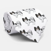 Tricolor Papillon Niedlich Cartoon Dog Muster Krawatte (Gerollt)