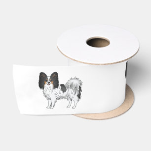 Tricolor Papillon Niedlich und Happy Cartoon Hunde Satinband