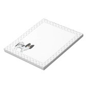 Tricolor Papillon Niedlicher Cartoon Hund mit grau Notizblock (Rotiert)