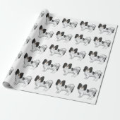 Tricolor Papillon Niedliches und glückliches Hunde Geschenkpapier (Ungerollt)