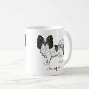 Tricolor Papillon Süßer Hund mit individuellem Nam Kaffeetasse