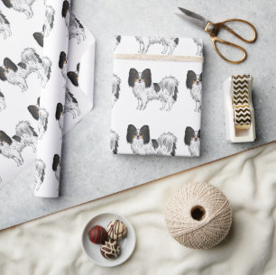 Tricolor Papillon Süßes Und Glückliches Hundemuste Geschenkpapier