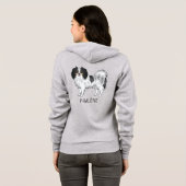 Tricolor Phalène Dog Design für Besitzer oder Hund Hoodie (Schwarz voll)