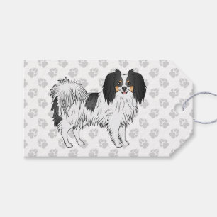 Tricolor Phalène Süßer Cartoon-Hund mit grauen Pfo Geschenkanhänger