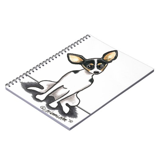 Tricolor Rat Terrier Sit Hübsch Notizblock (Linke Seite)