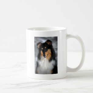 Tricolor rauer Mantel-Collie Kaffeetasse