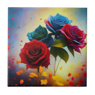 Tricolor-Rose, Keramik Fliese