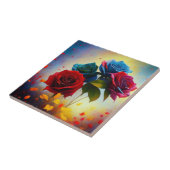 Tricolor-Rose, Keramik Fliese (Seite)