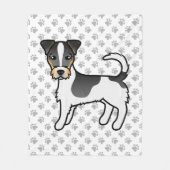 Tricolor Rough Coat Jack Russell Terrier Dog Fleecedecke (Vorderseite)