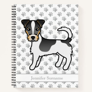 Tricolor Rough Coat Jack Russell Terrier & Name Notizblock