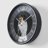Tricolor Rough Collie Dog on Black, Roman Dial - Uhr (Winkel)
