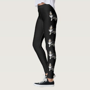 Tricolor Rough Collie Niedlich Cartoon Hunde Leggings