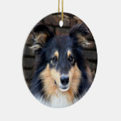Tricolor Sheltie face Keramikornament (Rechts)