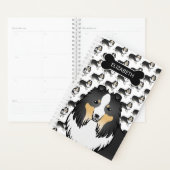 Tricolor Sheltie Hund mit Dog-Knochen und Name Planer (Anzeige)