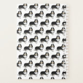 Tricolor Sheltie Hund mit Dog-Knochen und Name Planer (Rückseite)