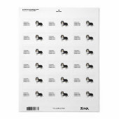 Tricolor Shetland Sheepdog Cartoon Dog & Text Adressaufkleber (Vorne)