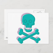 Tricolor Skull Postkarte (Vorne/Hinten)