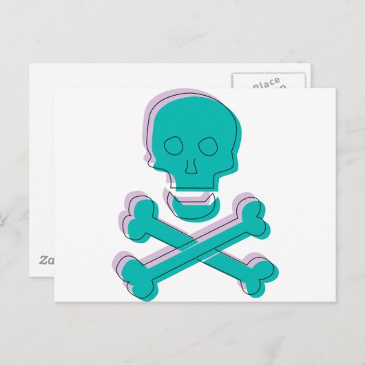 Tricolor Skull Postkarte (Vorne/Hinten)