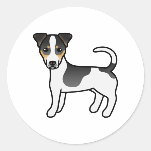 Tricolor Smooth Coat Jack Russell Terrier Dog Runder Aufkleber (Vorderseite)
