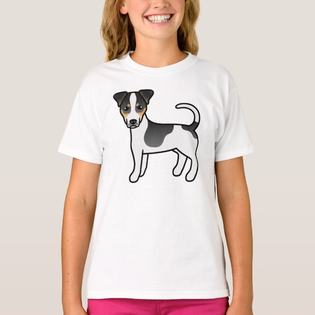Tricolor Smooth Coat Jack Russell Terrier Dog T-Shirt (Vorderseite)