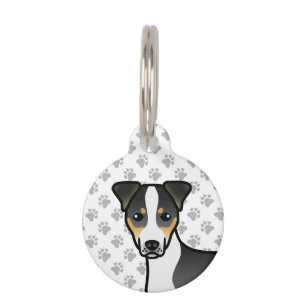Tricolor Smooth Coat Jack Russell Terrier Head Haustiermarke