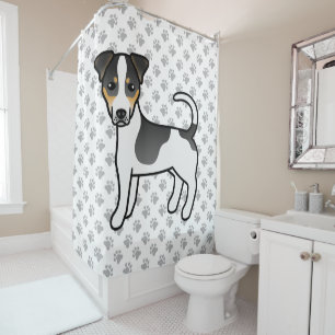 Tricolor Smooth Coat Jack Russell Terrier Hund Duschvorhang