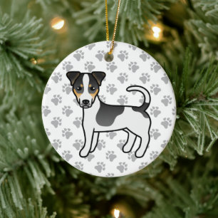 Tricolor Smooth Coat Jack Russell Terrier Hund Keramik Ornament