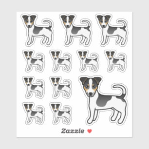 Tricolor Smooth Coat Jack Russell Terrier Hunde Aufkleber