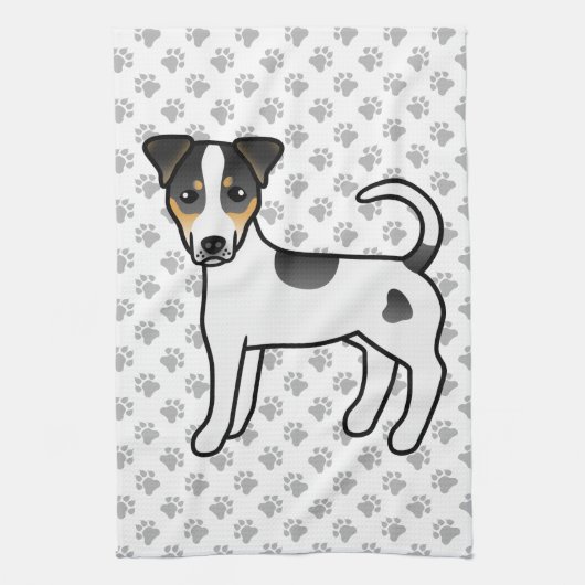 Tricolor Smooth Coat Parson Russell Terrier Dog Geschirrtuch (Vertikal)