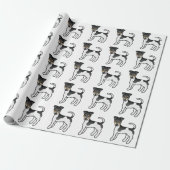 Tricolor Smooth Fox Terrier Niedlich Hundemuster Geschenkpapier (Ungerollt)