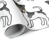 Tricolor Smooth Fox Terrier Niedlich Hundemuster Geschenkpapier (Rolleneckpunkt)