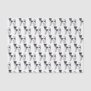 Tricolor Smooth Fox Terrier Niedliche Cartoon Hund Seidenpapier