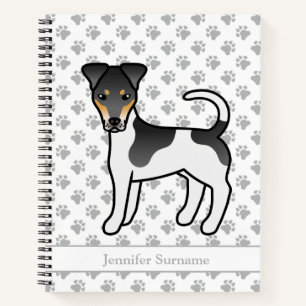 Tricolor Smooth Fox Terrier Süßer Hund & Name Notizblock