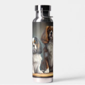 Tricolor und Blenheim Cavalier King Charles Trinkflasche (Links)