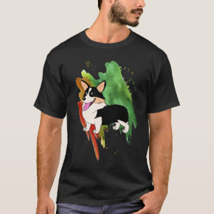 Tricolor WaliserCorgi mit einem Spritzen T-Shirt