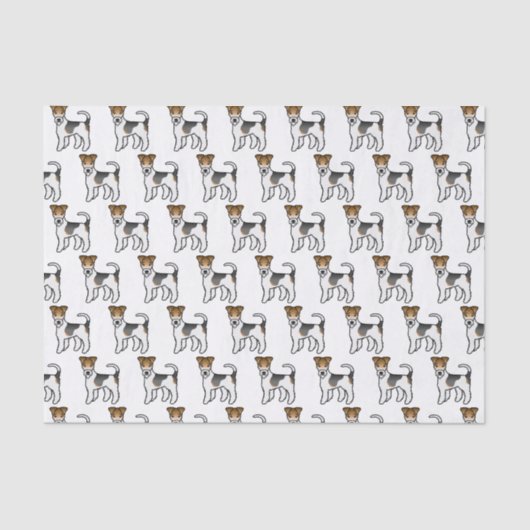 Tricolor Wire Fox Terrier Niedliche Cartoon Hunde Seidenpapier (Vorderseite)