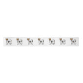 Tricolor Wire Fox Terrier Niedlicher Cartoon Dog Satinband (Vorderseite)