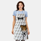 Tricolor Wire Fox Terrier Niedlicher Hund und Name Schürze (Getragen)