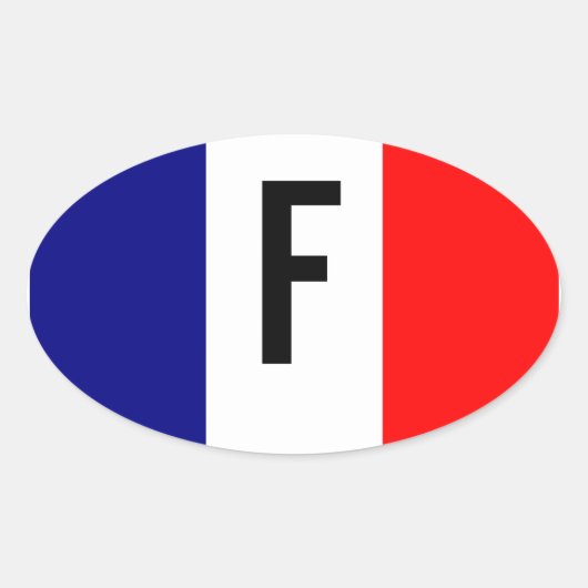 Tricolore Français Ovaler Aufkleber (Vorderseite)
