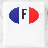 Tricolore Français Ovaler Aufkleber (Tasche)